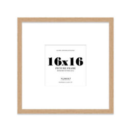 "16X16"" Oak Picture Frame - 16X16"" Square Frame With 12X12"" Mount For 16X16""/12X12"" Pictures Vintage Style Photo Display, 1 Pack" - thumbnail 1