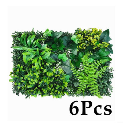 Amorly 6Pcs Artificial Greenery Wall, Fake Plant Panels,uv Anti Faux Grass Wall, Green Backdrop, Privacy Fence Screen - image 1