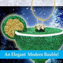 Green Glitter Cocktail Decoration Hand Painted Hanging Christmas - thumbnail 4