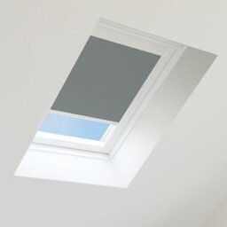 Bloc Blinds Dark Grey Blackout Blind For Velux Roof Window Size   C06, White Frames - thumbnail 1