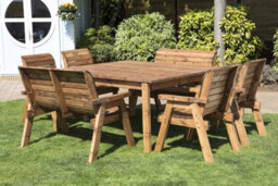 Charles Taylor Trading Eight Seater Square Table Set With Cushions - W250 X D250 X H98 - Fully Assembled - Burgundy - thumbnail 5