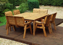 Charles Taylor Trading Eight Seater Square Table Set With Cushions - W250 X D250 X H98 - Fully Assembled - Burgundy - thumbnail 4