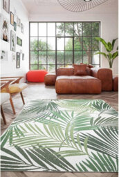 Melrose Allbee Tropical Leaves Foliage Green Flatweave Indoor/outdoor Small Area Rug 080X150Cm - thumbnail 2