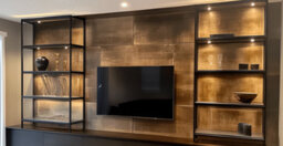Plug & Play 12 Light Media Wall Led Lighting Kit Wifi & Remote Dimmer Controlled 3000K Warm White Satin Chrome