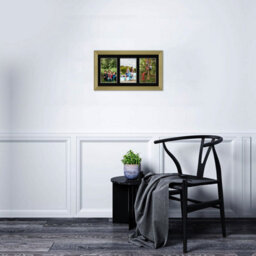 AK Frames 40X20Cm Gold Classic Multi Photo Frame With Black Mount - Holds 3 Apertures (3X) 6X4 Photos - thumbnail 3
