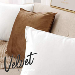 Deconovo Set Of 2 Crushed Velvet Cushion Covers With Invisible Zipper 45Cm X 45Cm Pure White - thumbnail 2