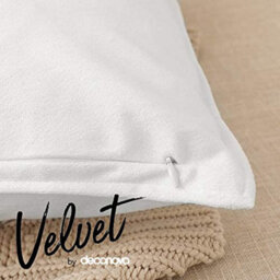 Deconovo Set Of 2 Crushed Velvet Cushion Covers With Invisible Zipper 45Cm X 45Cm Pure White - thumbnail 4