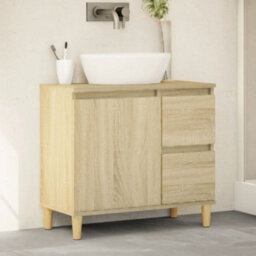 Berkfield Bathroom Cabinet Sonoma Oak 65X33X60 Cm Engineered Wood - thumbnail 1