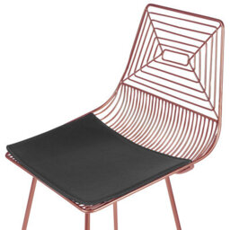 Beliani Set Of 2 Rose Gold Metal Bar Stools Set With Faux Leather Seat - thumbnail 6
