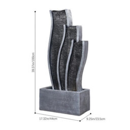 01-Straight Waterfall Garden Water Feature Outdoor Led Fountain Straight Waterfall Cascading Bowls - thumbnail 2