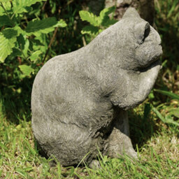 Burgess Preening Cat Stone Statue Animal Kitten Outdoor Garden Ornament Decoration British Made Sculpture - thumbnail 3