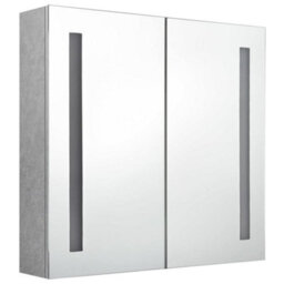 Berkfield Led Bathroom Mirror Cabinet Concrete Grey 62X14X60 Cm - thumbnail 3