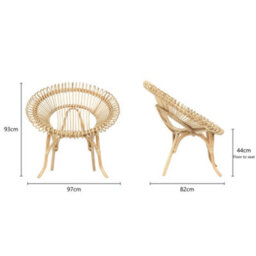 Desser Shanghai Chair Natural Rattan Indoor (H)93Cm X (W)97Cm X (D)82Cm - thumbnail 4