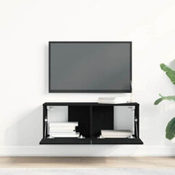 Walplus Tv Cabinets 2 Pcs Black Oak 80 X 30 X 30 Cm Engineered Wood - thumbnail 4