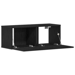 Walplus Tv Cabinets 2 Pcs Black Oak 80 X 30 X 30 Cm Engineered Wood - thumbnail 5