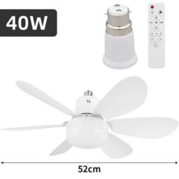40W White Led Ceiling Fan With Lights Dimmable E28 Bedroom Living Room Fan Lamp Modern - thumbnail 1