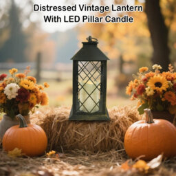"Bright Zeal Decorative Candle Lantern 13.5"" Black Gold Finish,outdoor Garden Lights,halloween/christmas Festival Decoration" - thumbnail 2