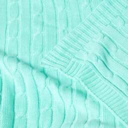 Homescapes Cotton Cable Knit Pastel Green Throw, 150 X 200 Cm - thumbnail 6