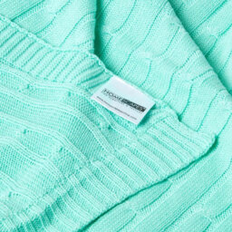 Homescapes Cotton Cable Knit Pastel Green Throw, 150 X 200 Cm - thumbnail 9