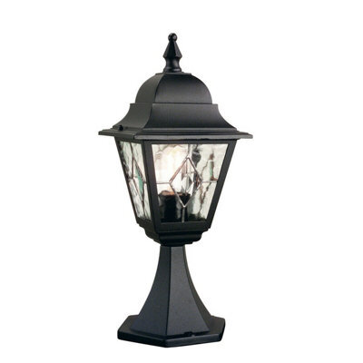 Stylish Ip43 Black Led Outdoor Pedestal Light With E27 Socket