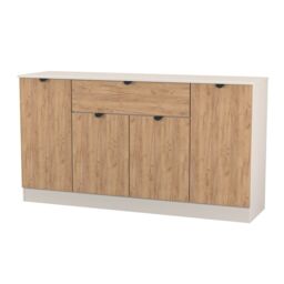 Varese 1 Drawer 4 Door Matt Kashmir Oak Effect Storage Cabinet (H)78.5Cm X (W)144.2Cm X (D)40Cm - thumbnail 3