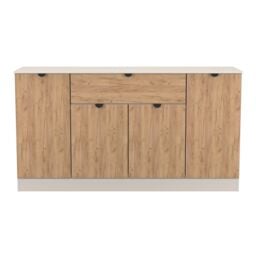 Varese 1 Drawer 4 Door Matt Kashmir Oak Effect Storage Cabinet (H)78.5Cm X (W)144.2Cm X (D)40Cm - thumbnail 2
