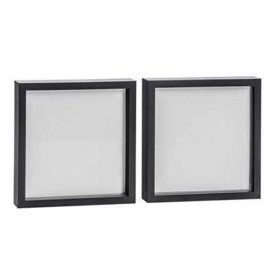"Nicola Spring 3D Box Photo Frames - 20 X 20"" - Black - Pack Of 2" - image 1