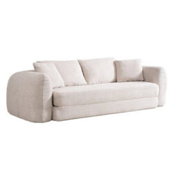Beige Modular Chaise Sofa Set With Storage, Square Ottoman, - thumbnail 1