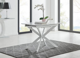 Furniturebox Uk Lira 100 Extending Dining Table And 4 Blue Pesaro Silver Leg Chairs - thumbnail 3