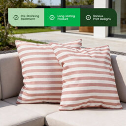 Gardenwize Pair Of Red Stripe Outdoor Scatter Cushions 45 X 45Cm - thumbnail 4