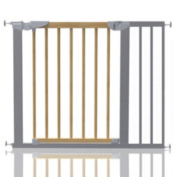 Safetots Beechwood And Metal Pressure Fit Safety Stair Gate, 90.2Cm - 97.6Cm, Safety Gate For Baby, Stylish Design - thumbnail 1
