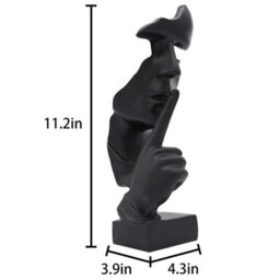 Huhote Elegant Abstract Thinker Statue Black Resin Sculpture For Home Office Decoration Table Decor Home Ornament Ponder Statue - thumbnail 8