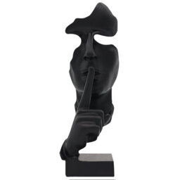 Huhote Elegant Abstract Thinker Statue Black Resin Sculpture For Home Office Decoration Table Decor Home Ornament Ponder Statue - thumbnail 9
