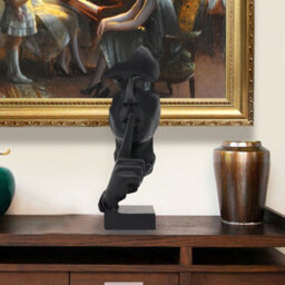 Huhote Elegant Abstract Thinker Statue Black Resin Sculpture For Home Office Decoration Table Decor Home Ornament Ponder Statue - thumbnail 6