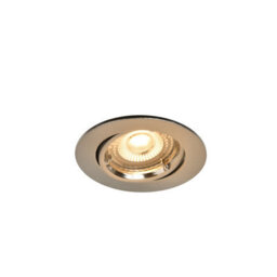 GoodHome Salk Brushed Chrome Nickel Effect Adjustable Led Warm White Downlight 4.8W Ip20 - thumbnail 1