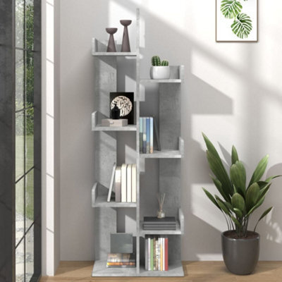 Vidaxl Book Cabinet Concrete Grey 48X25.5X140 Cm Engineered Wood - image 1