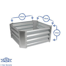 Harbour Housewares Raised Garden Beds - 2X Silver Square Bottomless Metal Raised Bed Galvanised Steel Planter Box 60 X 60Cm - thumbnail 3