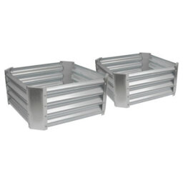 Harbour Housewares Raised Garden Beds - 2X Silver Square Bottomless Metal Raised Bed Galvanised Steel Planter Box 60 X 60Cm