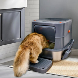 Bingopaw 58X42X42Cm Stainless Steel Cat Litter Box With Lid Enclosed Removable Litter Tray Big Pan - thumbnail 8