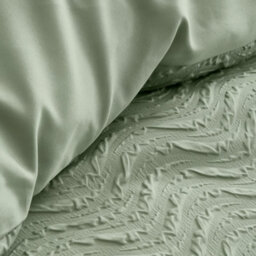 Catherine Lansfield Heatset Wave Mint Green Duvet Cover Set Double Bedding Set - thumbnail 3
