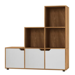 Urbn-Living 6-Cube Step Shelving Unit With Wooden Door - thumbnail 4