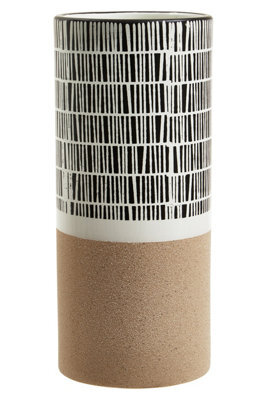 Orsina Small Striped Vase, Ceramic Vase For Indoor Plants, Elevate Home With Small Floral Vase For Living Room - image 1