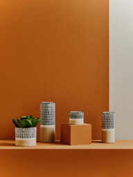Orsina Small Striped Vase, Ceramic Vase For Indoor Plants, Elevate Home With Small Floral Vase For Living Room - thumbnail 5