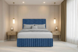 "Nexus Verona Plush Divan, Navy, 54"" Hb + 12"" Fb, 4 Drawers, Open Coil Mattress, King" - thumbnail 3