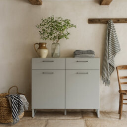 Wyld Haus Innsbruck Light Grey Wooden 2 Door 2 Drawer Storage Chest - thumbnail 1