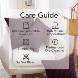 Deconovo Set Of 2 Corduroy Cushion Covers 50Cm X 50Cm, 20X20 Inches Grid Square Pillowcases For Boys Bedroom(Aubergine, 2 Pieces) - thumbnail 3