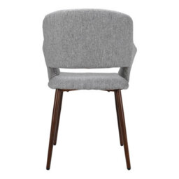 Living And Home Dining Chair Set Of 4 Light Grey Linen Dining Chair Armchair With Metal Legs - thumbnail 4