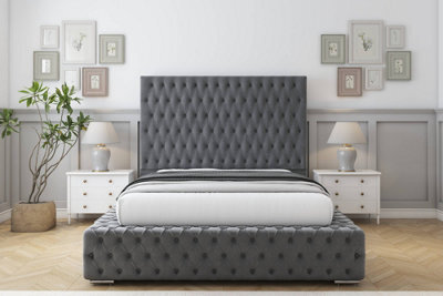 "Sloomy Ambassador Armour Coniston Bed Frame With 50"" Upholstered Headboard 5' King" - image 1