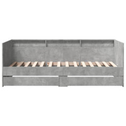 Berkfield Daybed With Drawers Without Mattress Concrete Grey 75X190 Cm Small Single - thumbnail 4