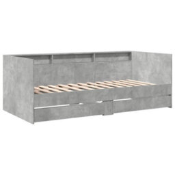 Berkfield Daybed With Drawers Without Mattress Concrete Grey 75X190 Cm Small Single - thumbnail 3